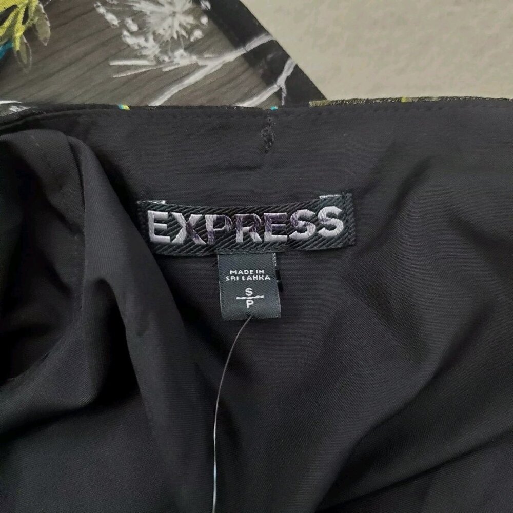 Express Skirt  Black  Floral Skirt S/P Sheer Witchy Whimsygoth Gypsy Black Flora - Picture 4 of 7